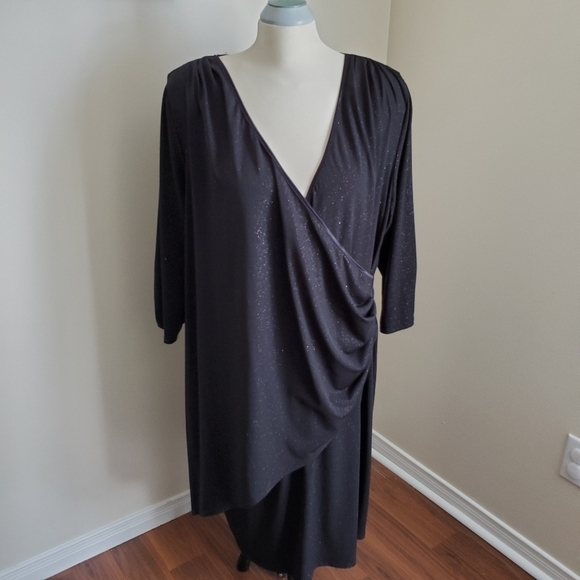 Penningtons V-Neck Trim Wrap Sparkly Dress Size 1X - Picture 5 of 11